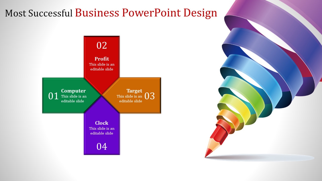 Free - Pencil Model Business PowerPoint Design Template